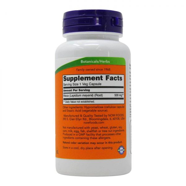 Maca 500 мг от Now Foods (100 капсул)