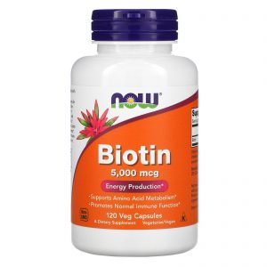 Biotin 5.000мкг от Now Foods (120 капсул) B7 Биотин
