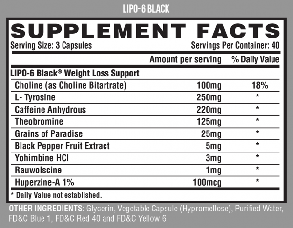 Lipo-6 Black от Nutrex (120 капсул)