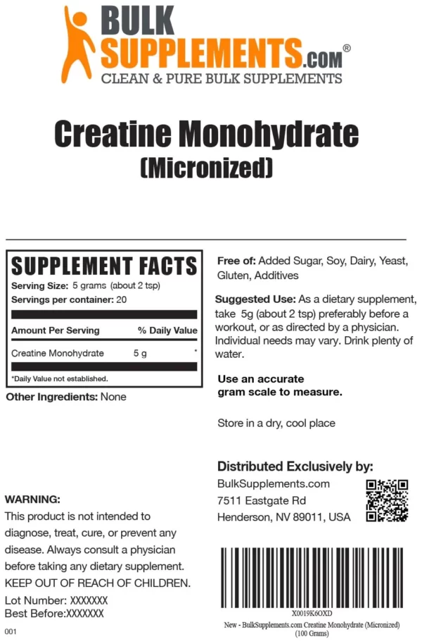 Креатин от Bulk Supplements (250гр)