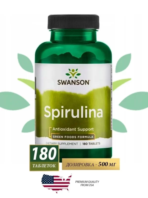 Spirulina от Swanson  500 мг (180 табл.) Спирулина